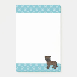 Bloco Post-it Brindle Staffordshire Bull Terrier Dog Drake