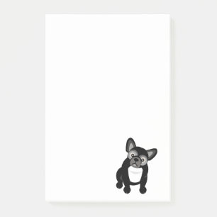 Bloco Post-it Buldogue francês preto e branco