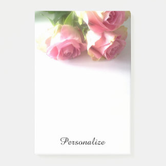 Bloco Post-it Buquê rosa rosa personalizado Posto fotográfico