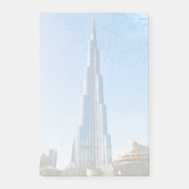 Bloco Post-it Burj Khalifa, pintura de Dubai (Frente)