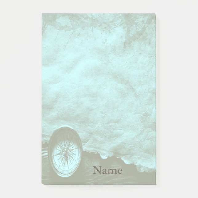 Bloco Post-it bússola clássica personalizada (Frente)