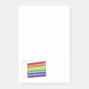 Bloco Post-it Camada Arco-Íris Fatia de Bolo LGBT Orgulho gay