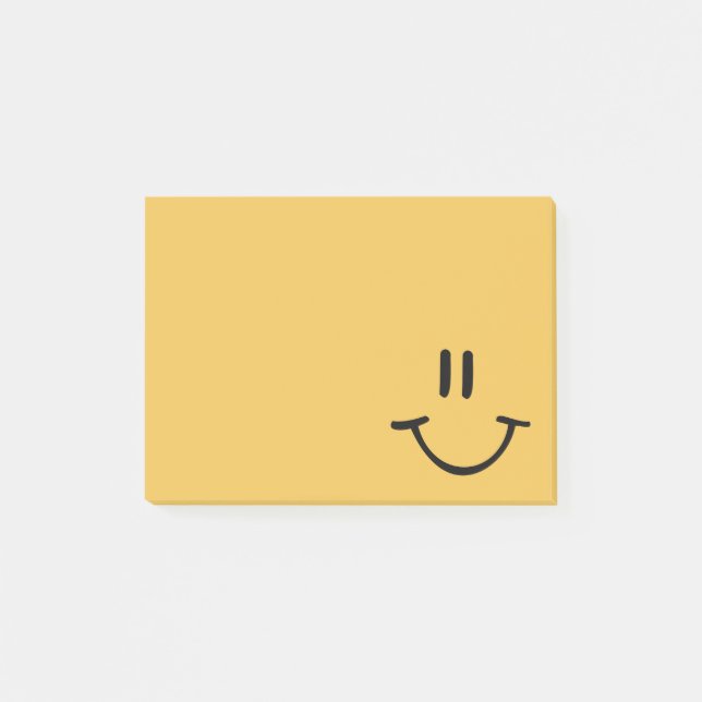 Bloco Post-it Cara feliz amarela (Frente)