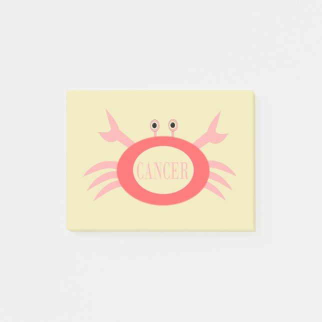 Bloco Post-it Caranguejo cancer - Sinal Estrela Poste as notas (Frente)