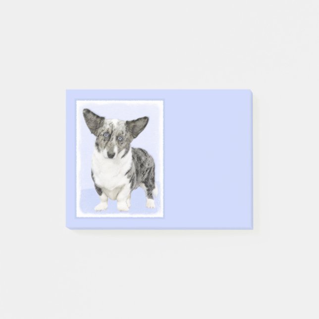 Bloco Post-it Cardigan Welsh Corgi - Pintura Original para Cacho (Frente)