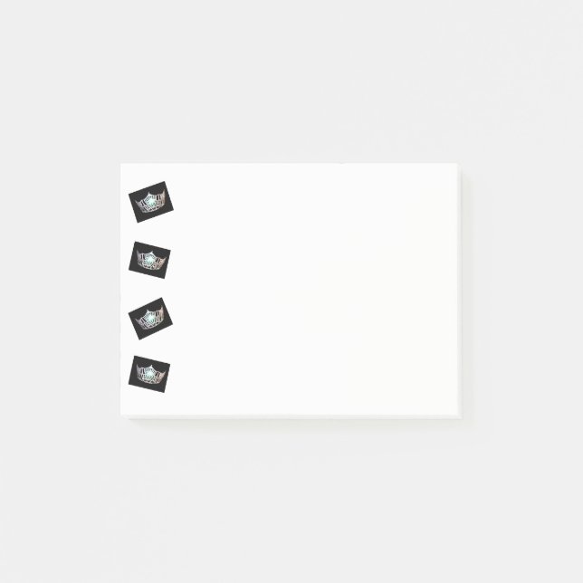 Bloco Post-it Cargo--Notas de prata inclinadas América da (Frente)