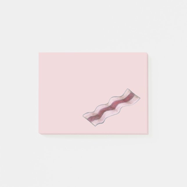 Bloco Post-it Carne De Gado De Bacon Rosa Postada (Frente)