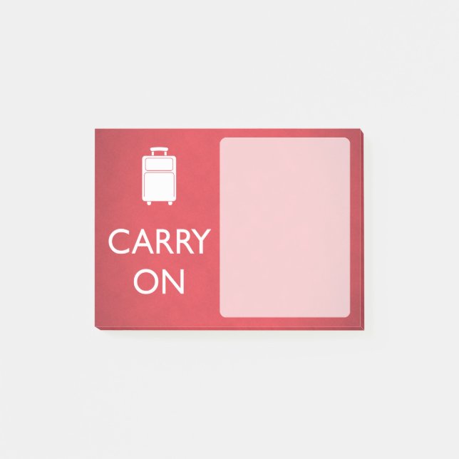 Bloco Post-it CARREGAR LIGADO - Bagagem - Vermelho Engraçado (Frente)