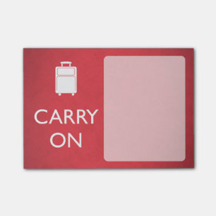 Bloco Post-it CARREGAR LIGADO - Bagagem - Vermelho Engraçado