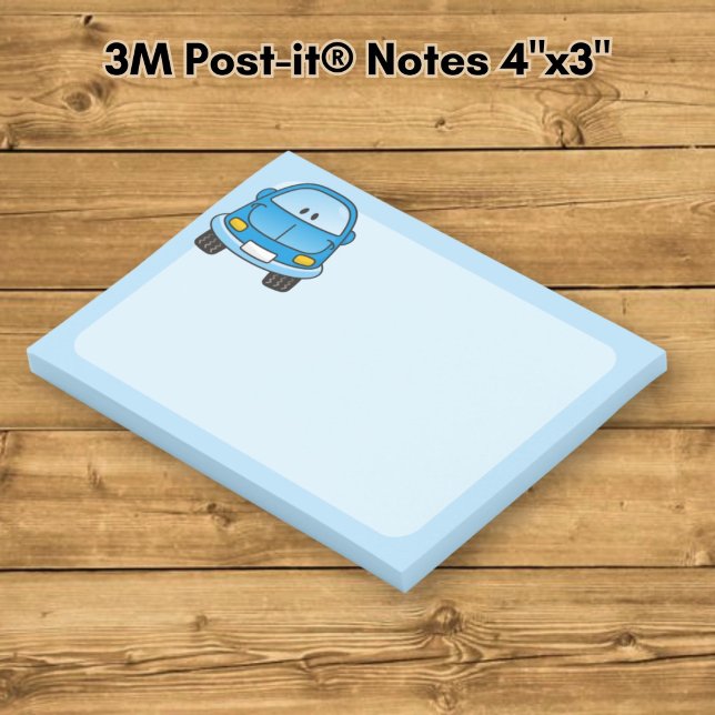 Bloco Post-it Carro de desenho azul (Criador carregado)