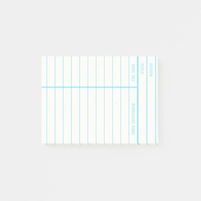 Bloco Post-it Cartão devido retro da data do livro da biblioteca (Frente)