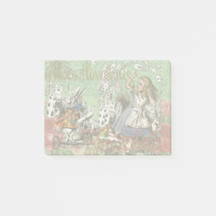 Bloco Post-it cartas de aventura de alice no país das maravilhas