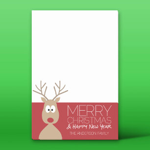 Bloco Post-it Cartoon Reindeer - Feliz Saudação de Natal
