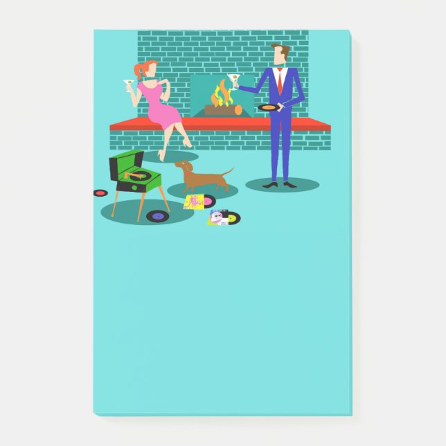 Bloco Post-it Casal Retroativo com Notas de Posto de Cães (Frente)