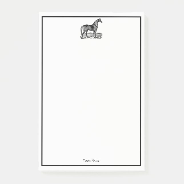 Bloco Post-it Cavalo Antigo em Pé (Frente)