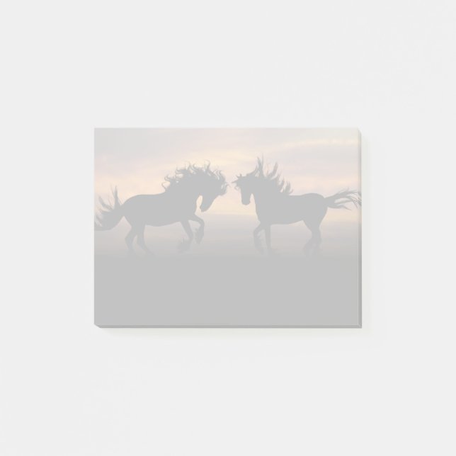 Bloco Post-it Cavalos selvagens Silhouette (Frente)