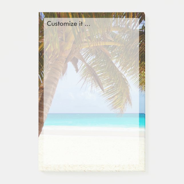 Bloco Post-it Cena de refrigeração tropical da praia (Frente)