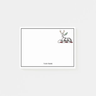 Bloco Post-it Cervo com Emblema de Crista Heráldica de Samambaia