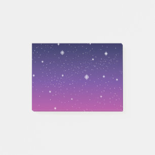 Bloco Post-it Céu nocturno estrelado roxo escuro