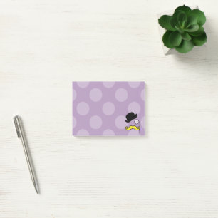 Bloco Post-it Chapéu, bigode, Monóculo - Amarelo Roxo Preto
