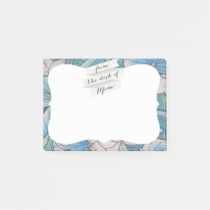 Bloco Post-it Chinoiserie Pastel Oriental, cor-de-rosa e azul