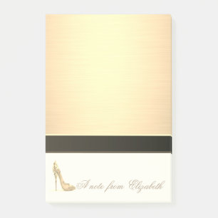 Bloco Post-it Chique Elegante Feminino com Estilo ,Falso Ouro,