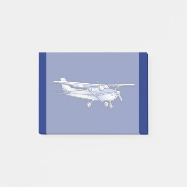 Bloco Post-it Chrome Cessna Silhouette voando de azul (Frente)