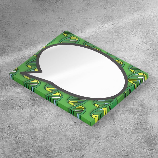 Bloco Post-it Ciência Médica da Bolha do DNA Verde (Green DNA Speech Bubble Medical Science Post-it Notes)