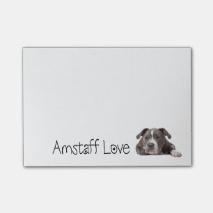 Bloco Post-it Cinza Americana Staffordshire Terrier Dog - Amstaf