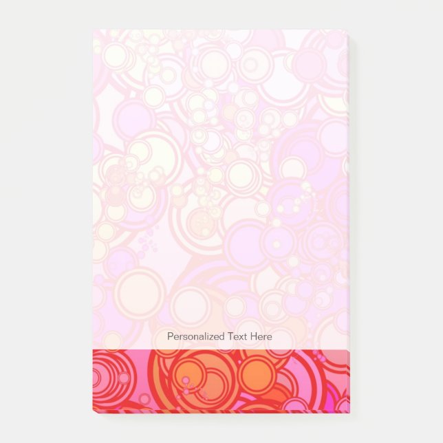 Bloco Post-it Círculos retros (Frente)