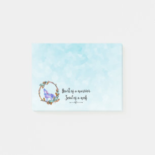 Bloco Post-it Citação de Howling Wolf em Boho Wreath