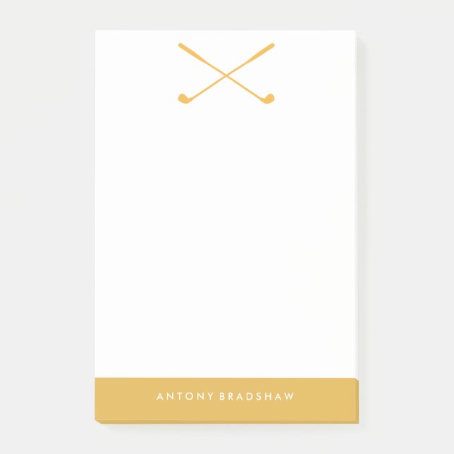Bloco Post-it Clube de Golfe Amarelo Personalizado (Frente)