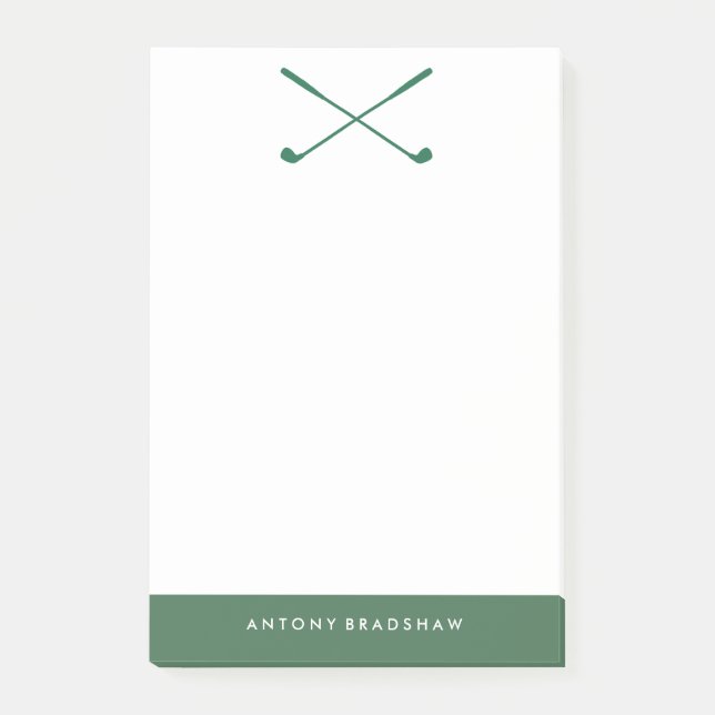 Bloco Post-it Clusters de Golfe Verde Personalizados (Frente)