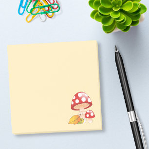 Bloco Post-it Cogumelos e Folhas de Boné Vermelho