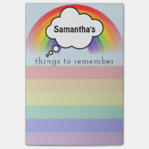 Coisas do arco-íris para recordar o post-it da