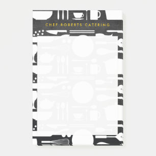 Bloco Post-it Colagem de Cozinha em Madeira Negra