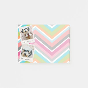 Bloco Post-it Colagem de Fotos do Instagram com Cevrons Colorido