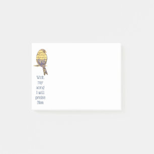 Bloco Post-it Com minha canção eu elogio-o pássaro da escritu