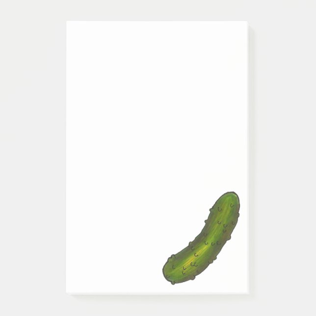 Bloco Post-it Comida de picles verde-azedo-crocante Kosher picle (Frente)