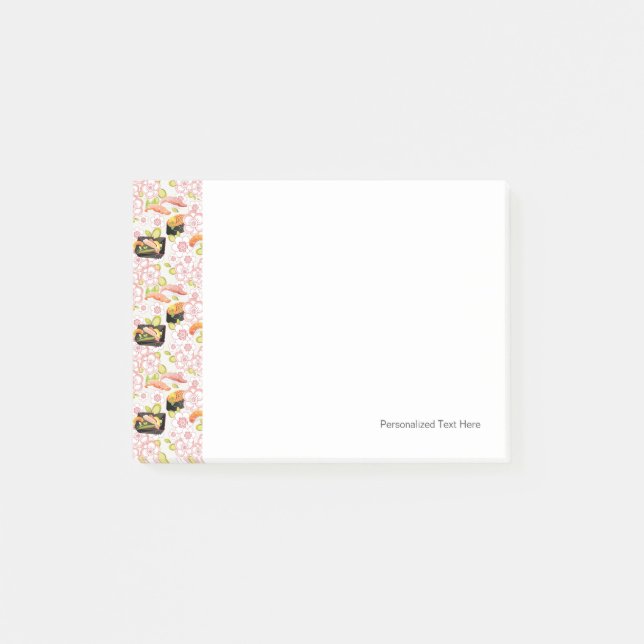 Bloco Post-it Comida japonesa: Teste padrão 2 do sushi (Frente)