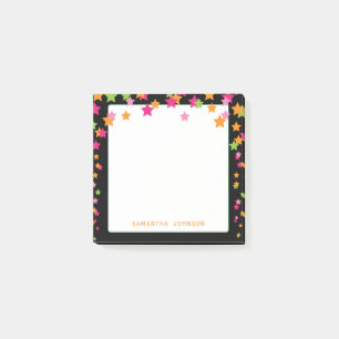 Bloco Post-it Confetti de Estrelas com Cor Brilhante, Personaliz