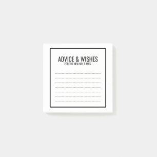 Bloco Post-it Conselhos e Desejos de Casamento Negro e Branco va