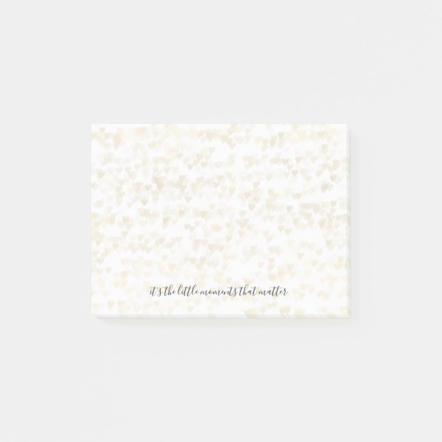 Bloco Post-it Corações Dourados (Frente)