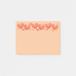 Bloco Post-it Corações Laranjas de Tamanhos Aleatórios