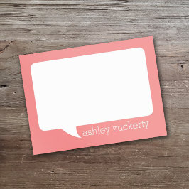 Bloco Post-it Coral e White Talk Bubble Nome Personalizado