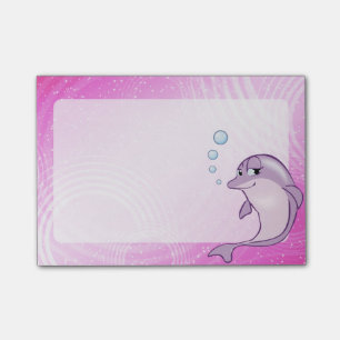 Bloco Post-it Corte o golfinho cor-de-rosa