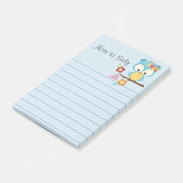 Bloco Post-it Coruja Fofa no Galho Personalizada (Inclinado)