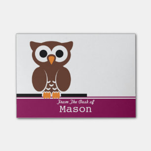 Bloco Post-it Coruja Marrom Engraçado Personalizada