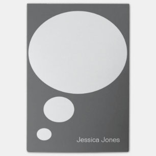 Bloco Post-it Costume cinzento personalizado arredondado bolha