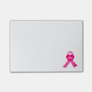 Bloco Post-it Costume cor-de-rosa da consciência do cancro da